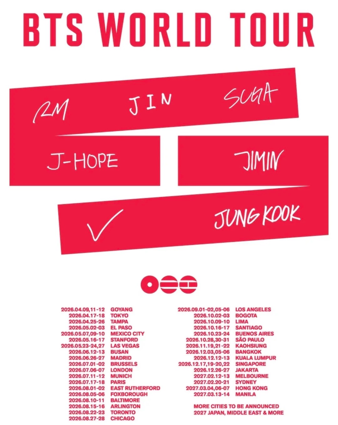 BTS防弹少年团·2026北美巡演